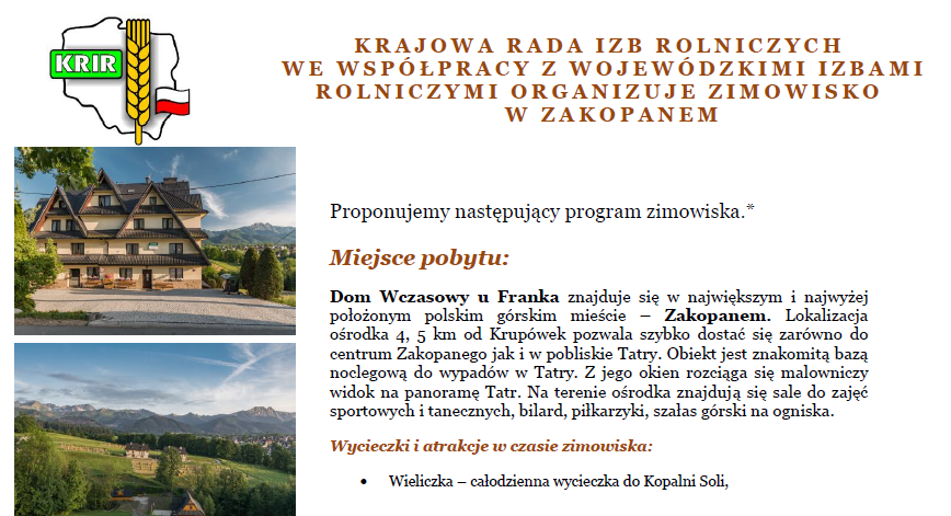 Dofinansowanie do zimowiska